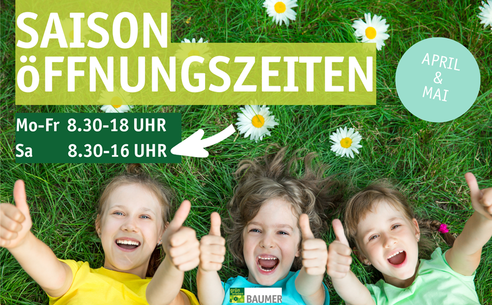 Im April und Mai - Samstags bis 16 Uhr